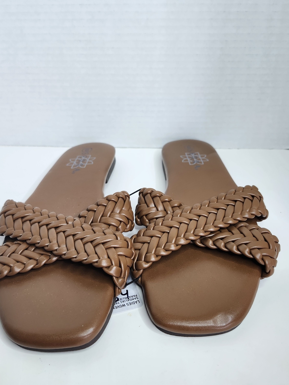 Serra Braided Slide Sandals in Brown